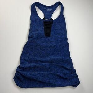 Beyond the Bump Beyond Yoga Heathered Navy Blue/Black Sleeveless Tank Top Size S